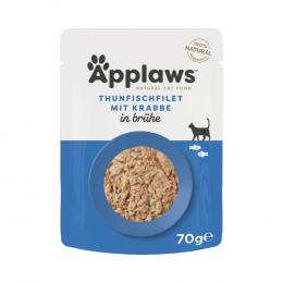 Applaws Cat Natural in Brühe 12 x 70 g - Thunfischfilet mit Krabben