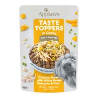Applaws Taste Toppers in Soße 12 x 85 g - Huhn, Erbsen, Kürbis & weiße Bohnen