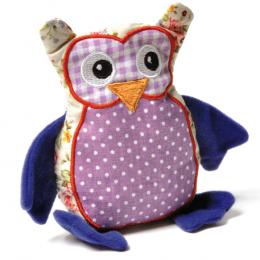 Aumüller Baldrian-Katzenspielkissen Patchwork-Eule - Sparpaket: 2 Stück