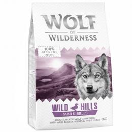Bis zu 25% Rabatt: 1 kg Wolf of Wilderness Trockenfutter  - MINI Wild Hills - Ente