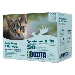 Angebot für Bozita Häppchen in Soße Pouch 12 x 85 g - Mixpaket Fleisch & Fisch Menü (4 Sorten) - Kategorie Katze / Katzenfutter nass / Bozita / Pouch.  Lieferzeit: 1-2 Tage -  jetzt kaufen.