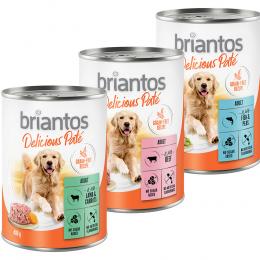 Briantos Delicious Paté 6 x 400 g zum Sonderpreis! - Mix: Fisch, Lamm & Rind