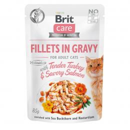 Brit Care Cat Fillets in Gravy Turkey und Salmon 48x85g