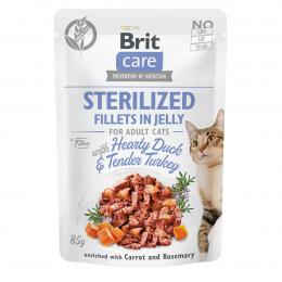 Brit Care Cat Fillets in Jelly Duck & Turkey Sterilized 6x85g
