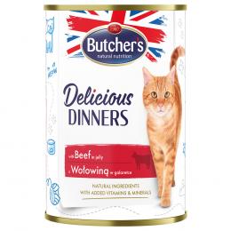 Butcher's Delicious Dinners Katze 24 x 400 g - mit Rind