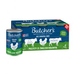 Butcher's Original's Getreidefrei für Hunde 6 x 400 g - Mixpaket Pansen (3 Sorten Pastete)