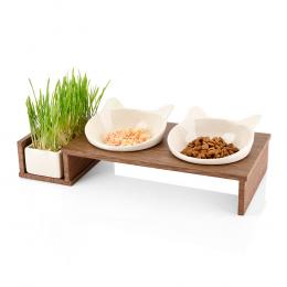 CanadianCat Company Futterbar Cat Diner - Holz: 2 x 250 ml, Ø 15 cm