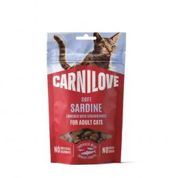 Carnilove Cat Soft Snack - Sparpaket: 4 x 50 g Sardine mit Erdbeere