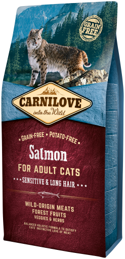 Carnilove Salmon For Adult Cats - Sensitive & Long Hair 2 Kg