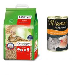 Cat's Best Original Katzenstreu + 135 ml Miamor Trinkfein Vitaldrink gratis! - 20 l (ca. 8,6 kg)