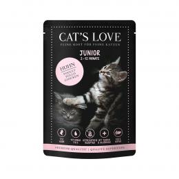 Cat's Love Nassfutter Junior Huhn mit Algenkalk und Distelöl 12x85g