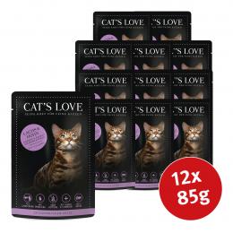 Cat's Love Nassfutter Lachs & Huhn mit Petersilie & Lachsöl 12x85g