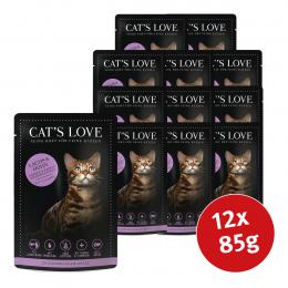 Cat's Love Nassfutter Lachs und Huhn mit Petersilie und Lachsöl 12x85g