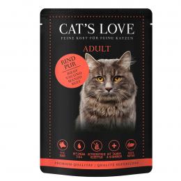 Cat's Love Nassfutter Rind Pur mit Distelöl und Löwenzahn 12x85g
