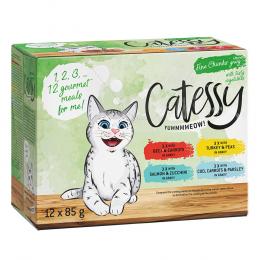 Catessy Delikatess-Häppchen mit Gemüse in Sauce Mix mit 4 Sorten - 12 x 85 g