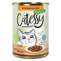Angebot für Catessy Häppchen in Sauce oder Gelee 12 x 400 g - mit Ente und Leber in Sauce - Kategorie Katze / Katzenfutter nass / Catessy / Dosen.  Lieferzeit: 1-2 Tage -  jetzt kaufen.
