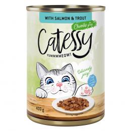 Catessy Häppchen in Sauce oder Gelee 12 x 400 g - mit Lachs und Forelle in Sauce