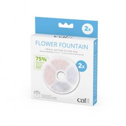 Catit 2.0 Flower Fountain - 2er Set TRIPLE ACTION Filter rahmenlos