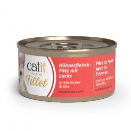 Catit Cuisine Fillet Huhn - Sparpaket: Huhn Fillet mit Lachs (12 x 75 g)
