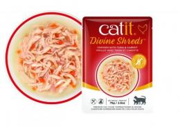 Catit Divine Shreds Hühnersuppe/Thunfisch & Karotte 75 Gr