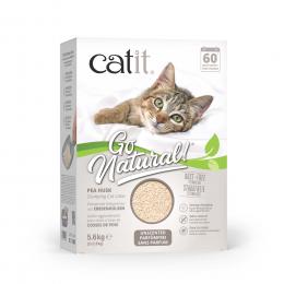 Catit Go Natural Katzenstreu aus Erbsenhülsen, parfümfrei - Sparpaket: 11,2 kg (4 x 2,8 kg)