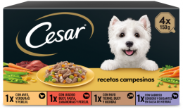 Cesar Nassfutter Für Hunde Auswahl Länderrezepte In Multipack-Sauce