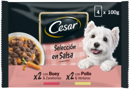 Cesar Nassfutter Für Hunde Multipack Selection Mixed Meats In Sauce