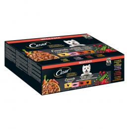 Cesar Natural Goodness Getreidefrei mit Superfoods 24 x 100 g - Casserole in Soße (Lachs, Huhn, Rind, Truthahn)