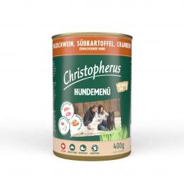 Christopherus Hundemenü mit Wildschwein, Süßkartoffel und Cranberry 6x400g