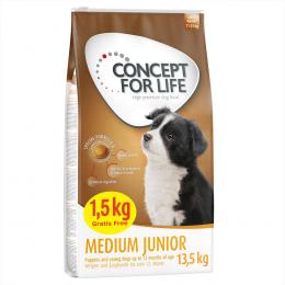 Concept for Life Medium Puppy & Junior - 12 kg + 1,5 kg gratis!