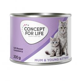 Concept for Life Mum & Young Kittens Mousse - NEU: Sparpaket 24 x 200 g