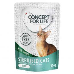 Angebot für Concept for Life Sterilised Cats Kaninchen getreidefrei - in Gelee - Sparpaket: 24 x 85 g - Kategorie Katze / Katzenfutter nass / Concept for Life / getreidefrei.  Lieferzeit: 1-2 Tage -  jetzt kaufen.
