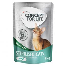 Angebot für Concept for Life Sterilised Cats Kaninchen getreidefrei - in Soße - Sparpaket: 24 x 85 g - Kategorie Katze / Katzenfutter nass / Concept for Life / getreidefrei.  Lieferzeit: 1-2 Tage -  jetzt kaufen.