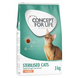 Angebot für Concept for Life Sterilised Cats Lachs - 3 kg - Kategorie Katze / Katzenfutter trocken / Concept for Life / Spezialnahrung.  Lieferzeit: 1-2 Tage -  jetzt kaufen.