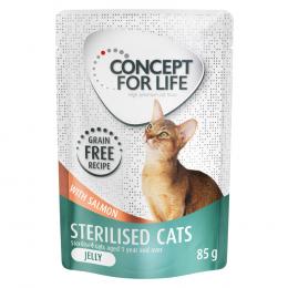Angebot für Concept for Life Sterilised Cats Lachs getreidefrei - in Gelee - Sparpaket: 24 x 85 g - Kategorie Katze / Katzenfutter nass / Concept for Life / getreidefrei.  Lieferzeit: 1-2 Tage -  jetzt kaufen.