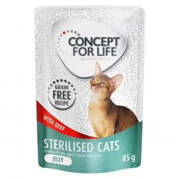 Angebot für Concept for Life Sterilised Cats Rind getreidefrei - in Gelee - Sparpaket: 24 x 85 g - Kategorie Katze / Katzenfutter nass / Concept for Life / getreidefrei.  Lieferzeit: 1-2 Tage -  jetzt kaufen.