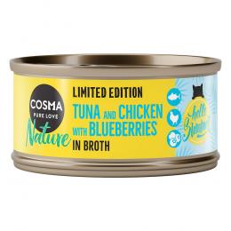 Cosma Nature Summer-Edition Thunfisch und Hühnchen mit Blaubeeren - 6 x 70 g