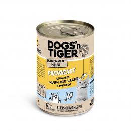 Dogs'n Tiger Schlemmermenü Freigeist Huhn, Lachs und Möhre 6x400g