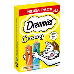 Dreamies Creamy Snacks - Sparpaket Huhn & Lachs (84 x 10 g)