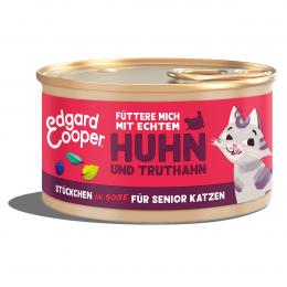 Edgard und Cooper Stückchen in Sauce Senior Truthahn und Huhn 18x85g