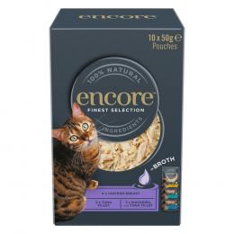 Encore Cat Pouch in Brühe 10 x 50 g - Mixpaket Feinste Selection (3 Sorten)