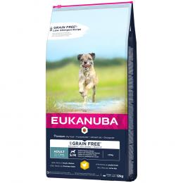 Eukanuba Grain Free Adult Small / Medium Breed Huhn - Sparpaket: 2 x 12 kg