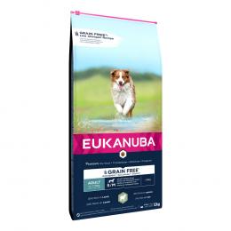 Eukanuba Grain Free Adult Small & Medium Breed Lamm - Sparpaket: 2 x 12 kg