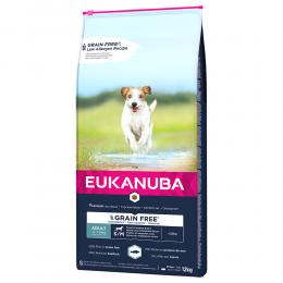 Eukanuba Grain Free Adult Small / Medium Breed mit Lachs - Sparpaket: 2 x 12 kg