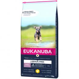 Eukanuba Grain Free Puppy Small / Medium Breed Huhn - Sparpaket: 2 x 12 kg
