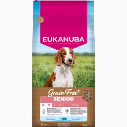 Eukanuba Grain Free Senior Small & Medium mit Seefisch - 12 kg