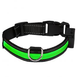 Eyenimal LED-Leuchthalsband - grün - Gr. L: 50 - 65 cm Halsumfang, B 25 mm