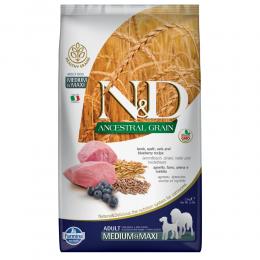 Farmina N&D Ancestral Grain Adult Medium & Maxi mit Lamm & Blaubeere - Sparpaket: 2 x 12 kg