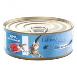 Feline Finest Katzen Nassfutter 6 x 85 g - Thunfisch mit Stachelmakrele