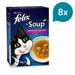FELIX Soup Gemischte Vielfalt mit Rind, Huhn und Thunfisch 8x6x48g